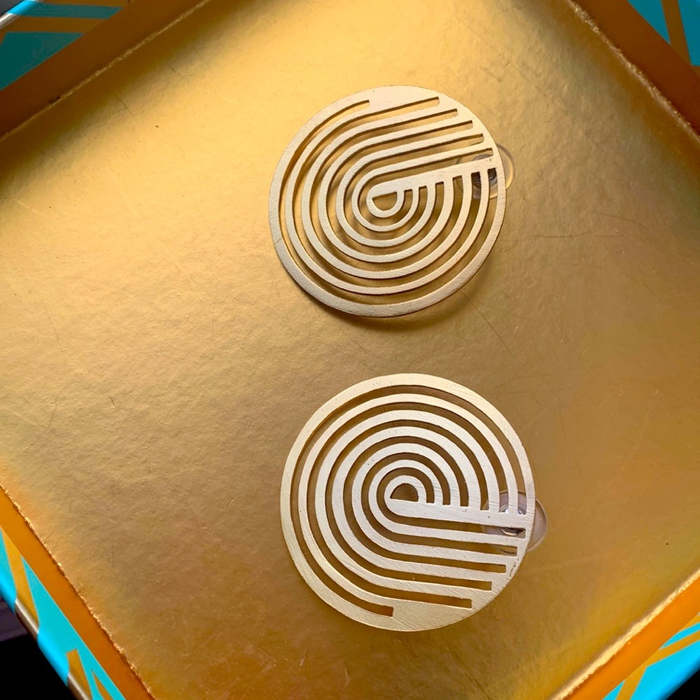 Gold art deco earrings